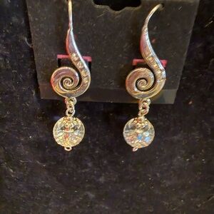 Elegant Silver Swirl Drop Earrings